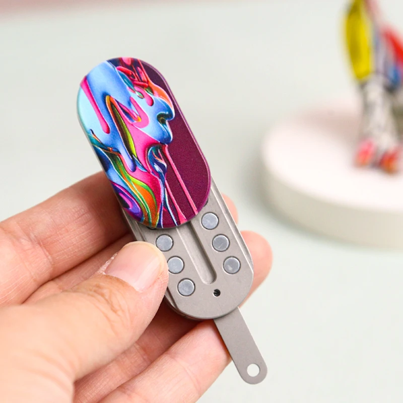 Little Pudding Mechanischer Fidget Slider Magnetischer Push Slider Erwachsene EDC Metall Zappelspielzeug Erwachsene Geschenke Autismus Sinnesspielzeug