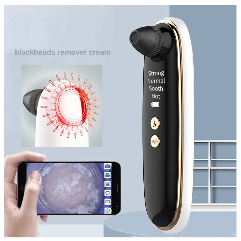 1493 New WIFI Black head Pimple Extractor face and nose Pore Cleaner Visual Blackhead Remover Vacuum With Camera