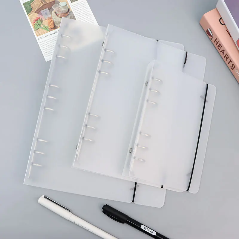 

A5/6/7 Transparent Loose Leaf Binder Notebook Cover Zipper Bag Note Book Journal Planner Accessories Stationery Supplies New