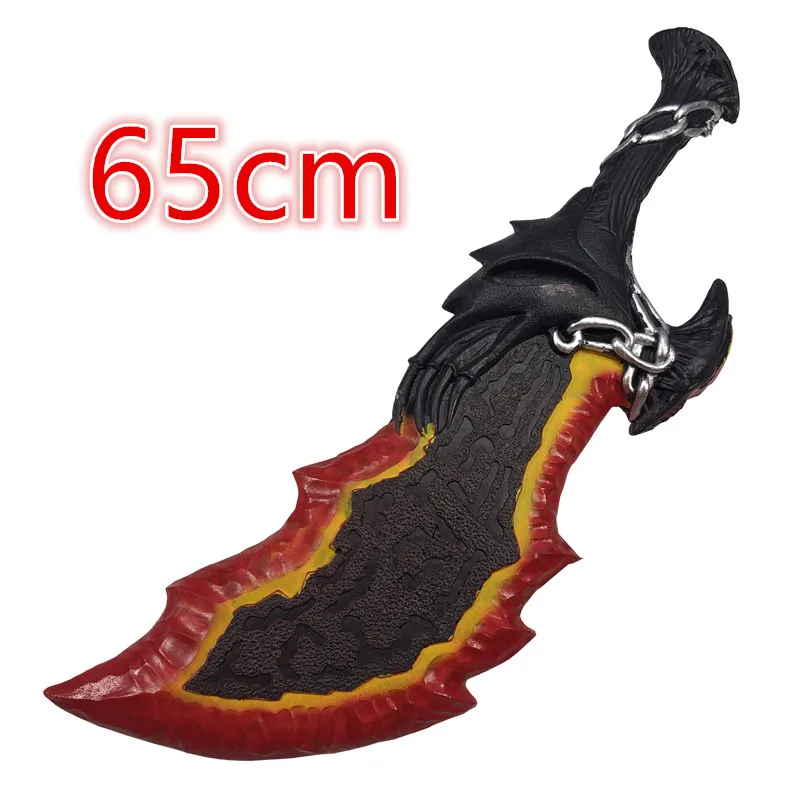 Chaos ostrze płomień Tomahawk Cosplay Axe Prop 1:1 broń Role Playing duch bestia topór bezpieczeństwa PU broń Model zabawka na Halloween 65cm