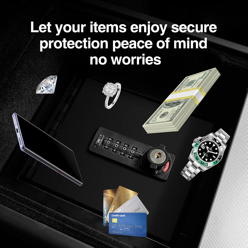 Cassetta di sicurezza per console centrale per Tesla Model Y Juniper Model 3 Highland Model YL 2025 Organizzatore centrale di sicurezza antifurto