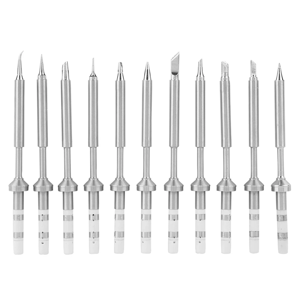 11pcs/set Mini Stainless Steel Soldering Iron Tips Replacement For TS100 Soldering Iron