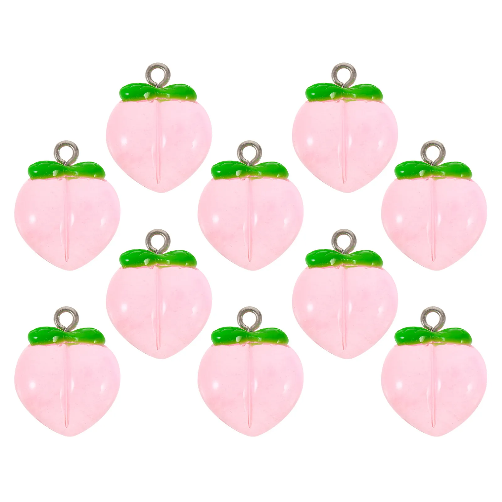 

10Pcs Peach Fruit Charms for Jewelry Making Resin Watermelon Peach Pendant Charms Bulk DIY Earrings Necklace Keychain Craft