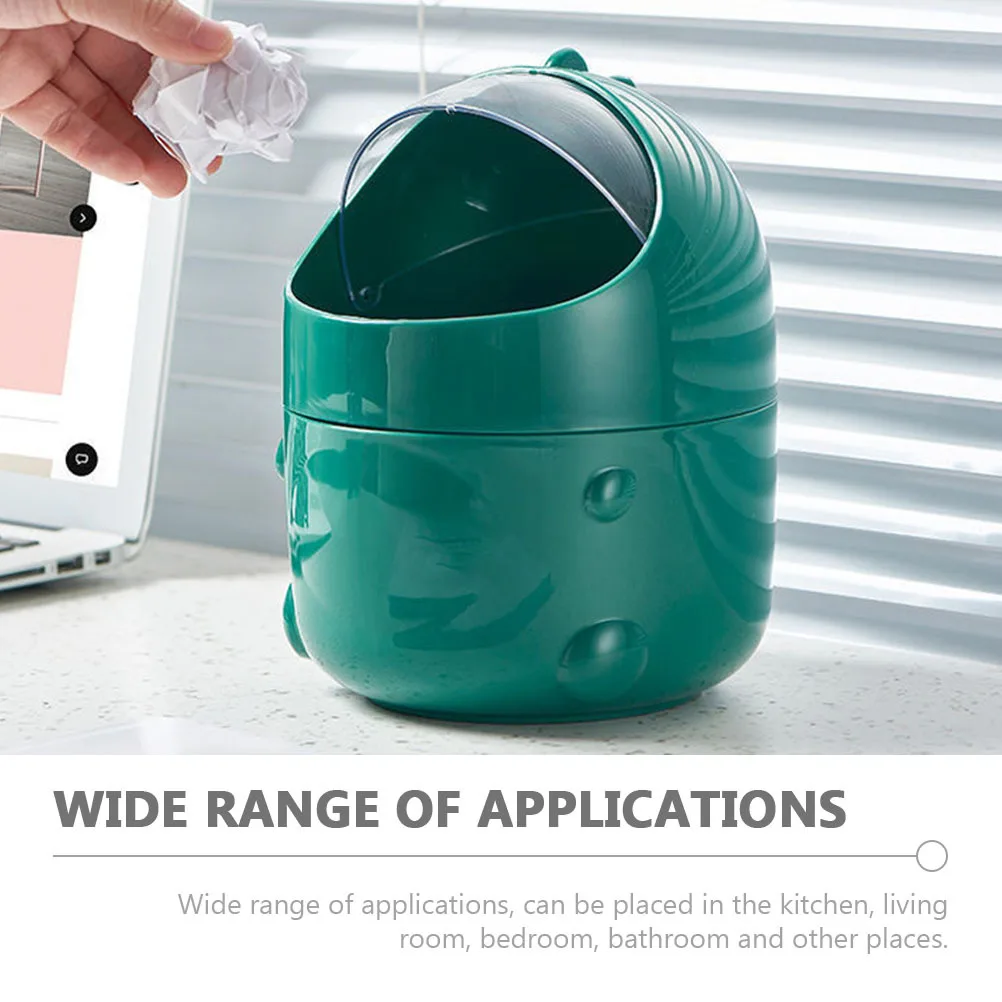 Tempat Sampah Flip Top Desain Dinosaurus Lucu Untuk Dapur Kamar Mandi Kantor Desktop Rumah Tangga Multi-Fungsi Plastik Dapat Digunakan Kembali