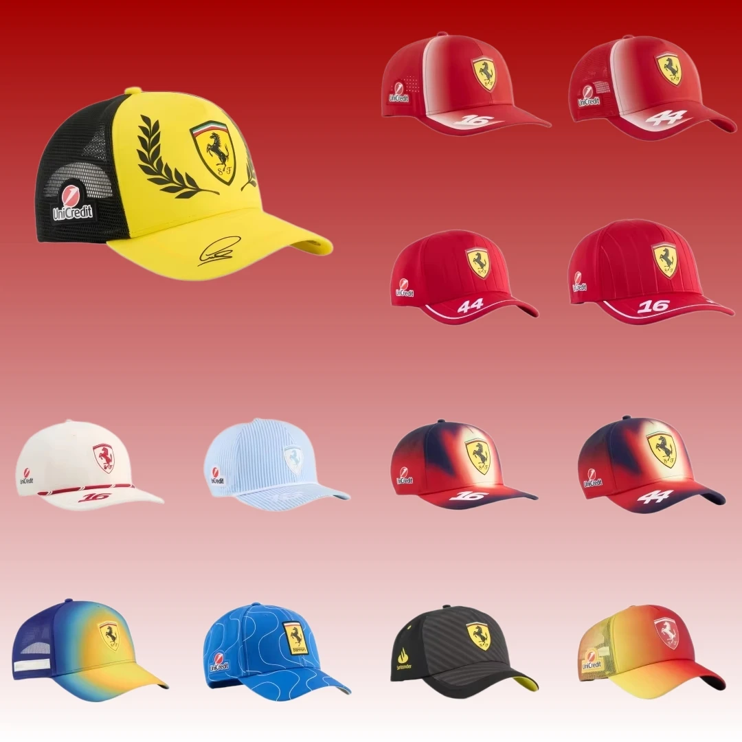 Scuderia Ferrari 2026 UK Silverstone GP Hamilton Trucker Cap,2026 Ferrari,MONZA,MIAMA, Las Vegas,Leclerc MONACO GP Cap