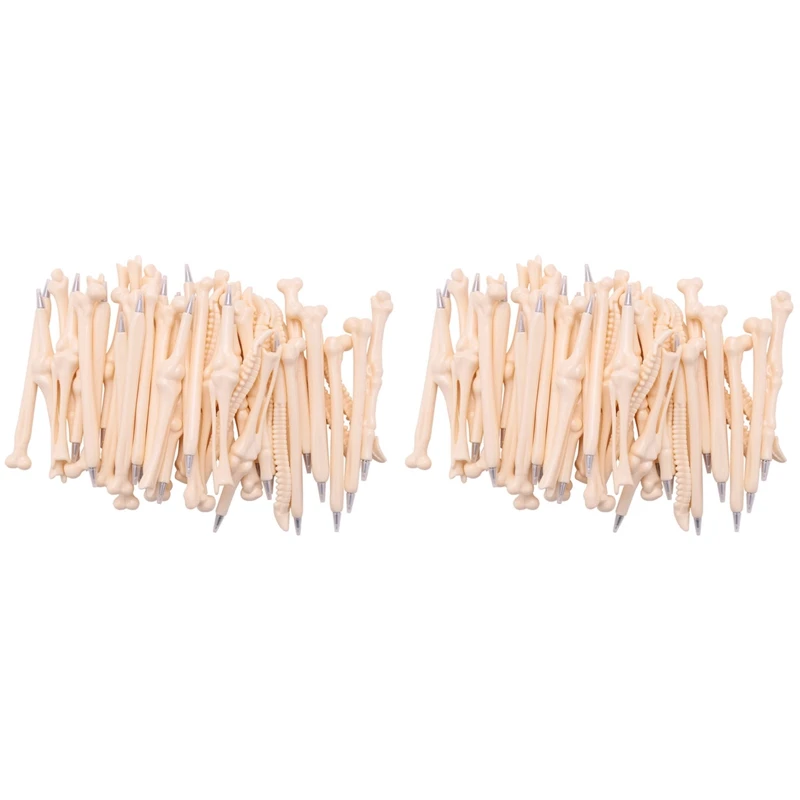 

100 Pcs/Lot Pen Writing Supplies Bone Shape Ballpoint Pens New Creative Gift School Supply-Blue Ink