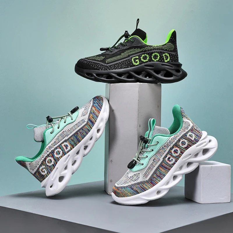 

Kids Sneakers Mesh Lightweight Flat Breathable Comfortable Outdoor Sports Shoes Fashion Lace-up New Running Shoes for Children