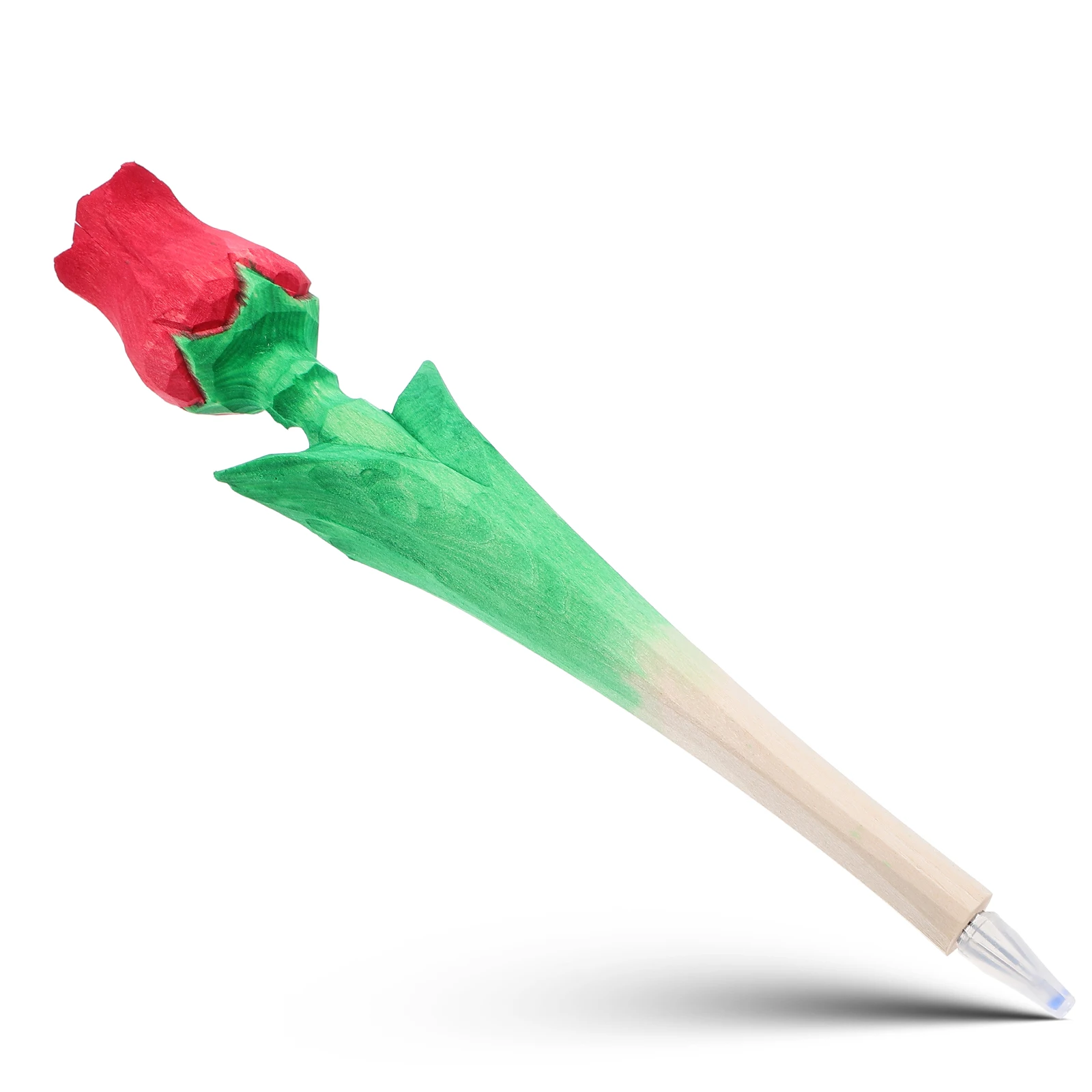 

1Pc Beautiful Rose Design Handmade Wood Pen Creative Writing Stationery Gel Ink
