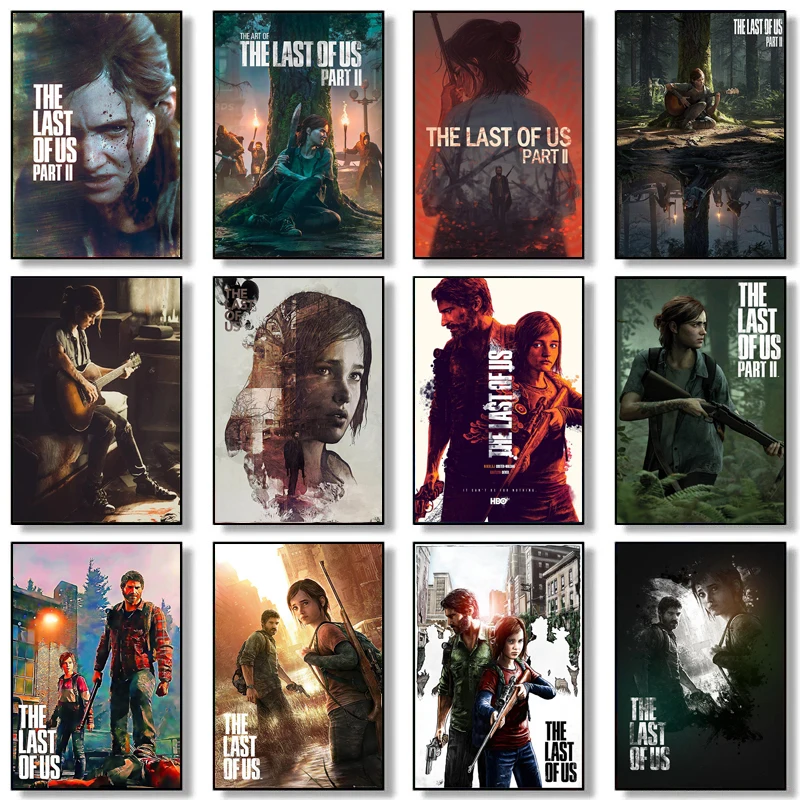 The Last of Us Part II -Game Poster Joel - Ellie HD Print Canvas Painting Wall Art Picture for Club Living Gamer Room Home Decor