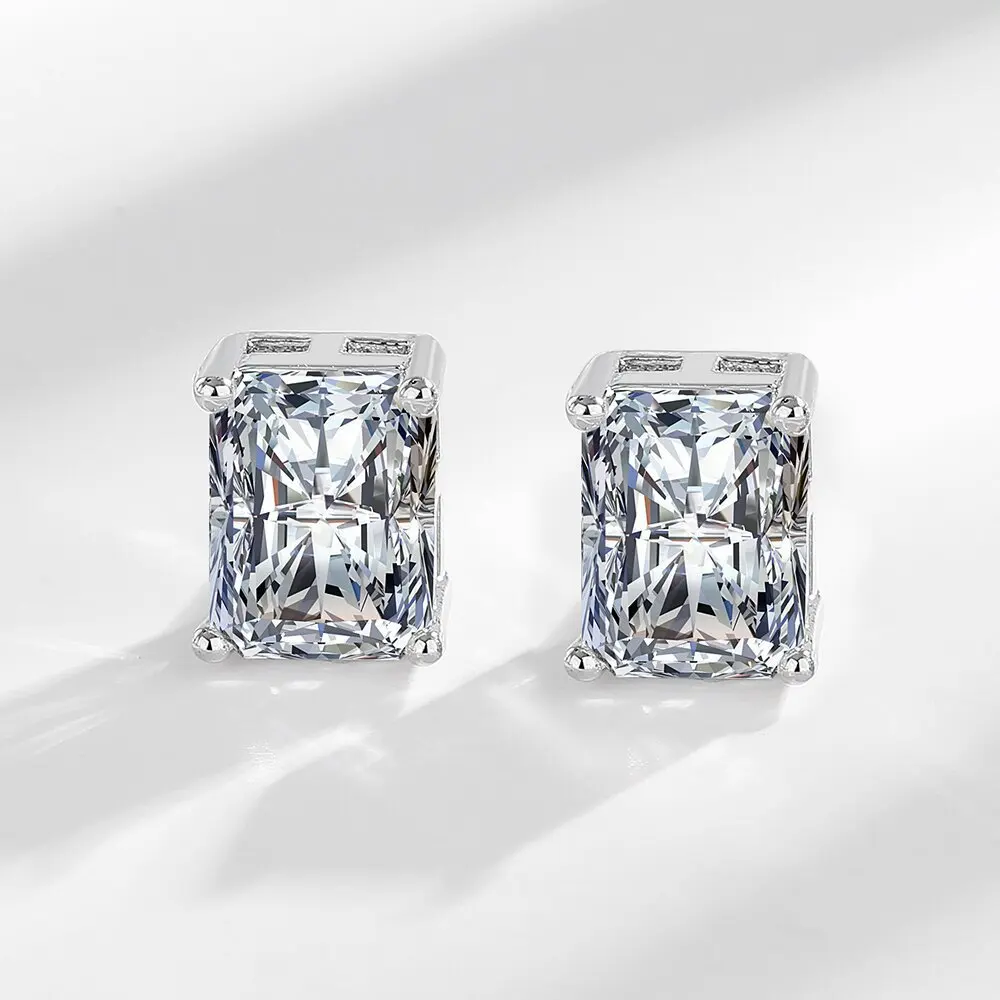 

Сверкающие квадратные серьги-гвоздики с фианитами из стерлингового серебра 925 пробы для женщин, модные изящные повседневные украшения, подарок для неё