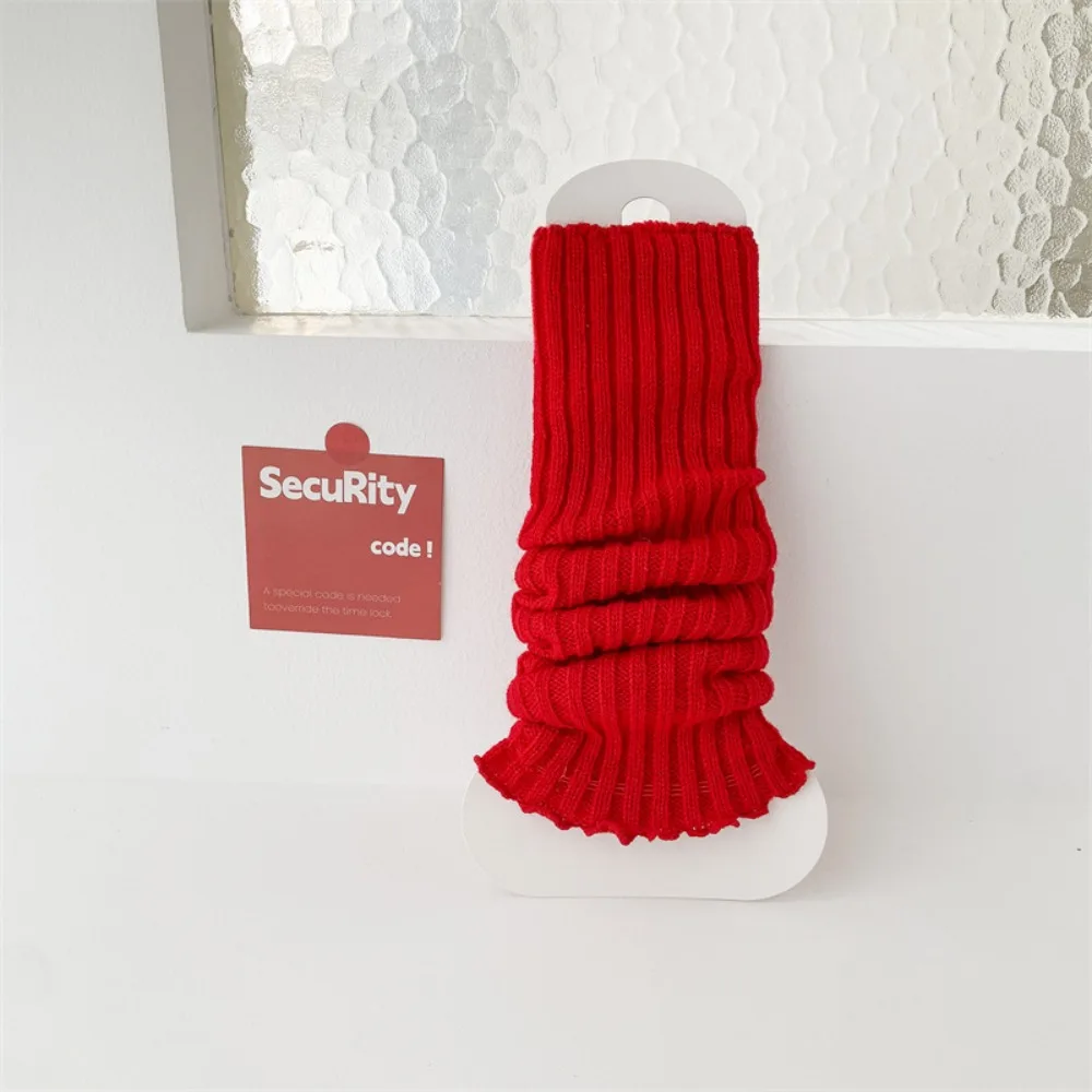 

Fashion Japanese New Year Red Socks Lolita Ballet Christmas Knee Socks Y2k Warm Bow Knitted Leg Socks For Girl