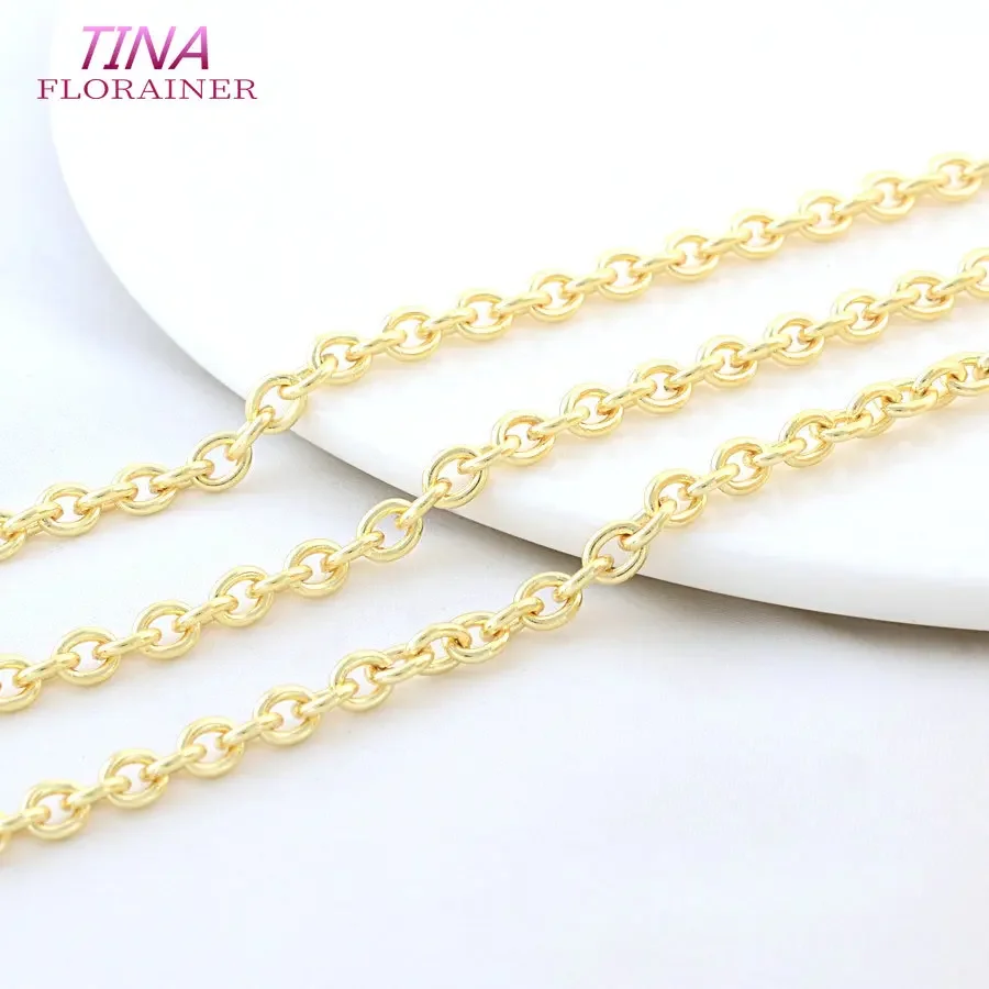 4*5MM 18K Gold Farbe Überzogene Edelstahl Runde Ketten DIY Schmuck Erkenntnisse für Halskette Armband schmuck Machen Komponenten