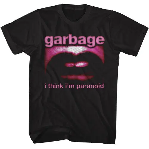 Garbage Paranoid Mouth Black T-Shirt High Quality 100%Cotton Short Sleeve