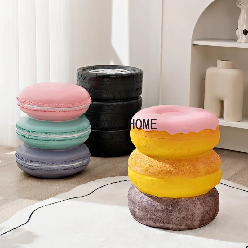 Low Stool Food Modeling Household Artistic Sense Dining Stool Resin Decoration Shoe Changing Stool