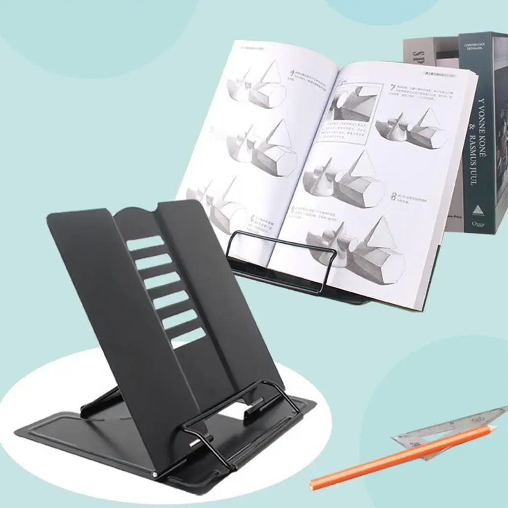 Metal Book Stand Stable Adjustable Reading Angle Bookshelf Myopia Prevention Bookshelf For Kids Foldable Bookstand Tablet Stand