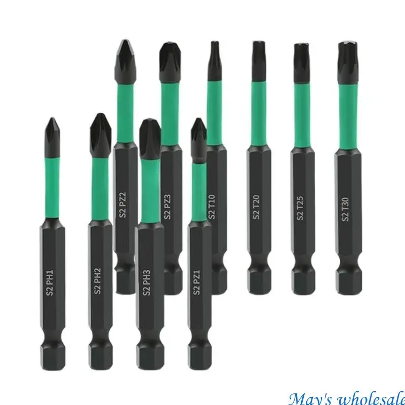 10Pcs Torx Screwdriver Bit Sets 70mm Impact Security Bit Set 1/4inch 448A