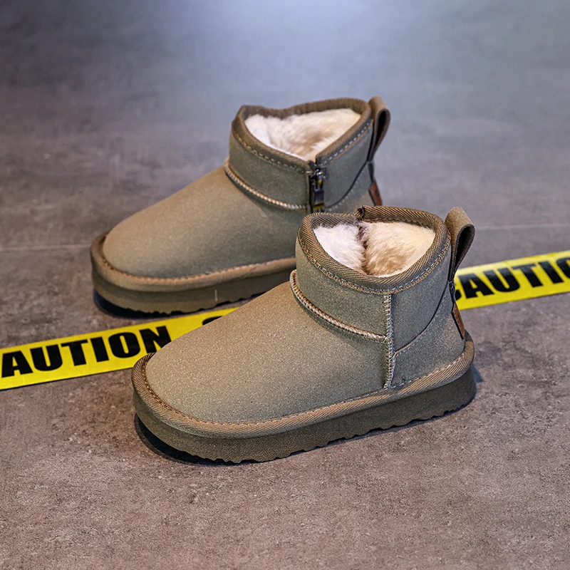 أطفال أحذية الثلوج الكورية نمط لينة أسفل الأطفال الأحذية الحرارية مع الفراء الدافئ 2025 الشتاء الفتيان الفتيات أحذية كاجوال أفخم العصرية #2