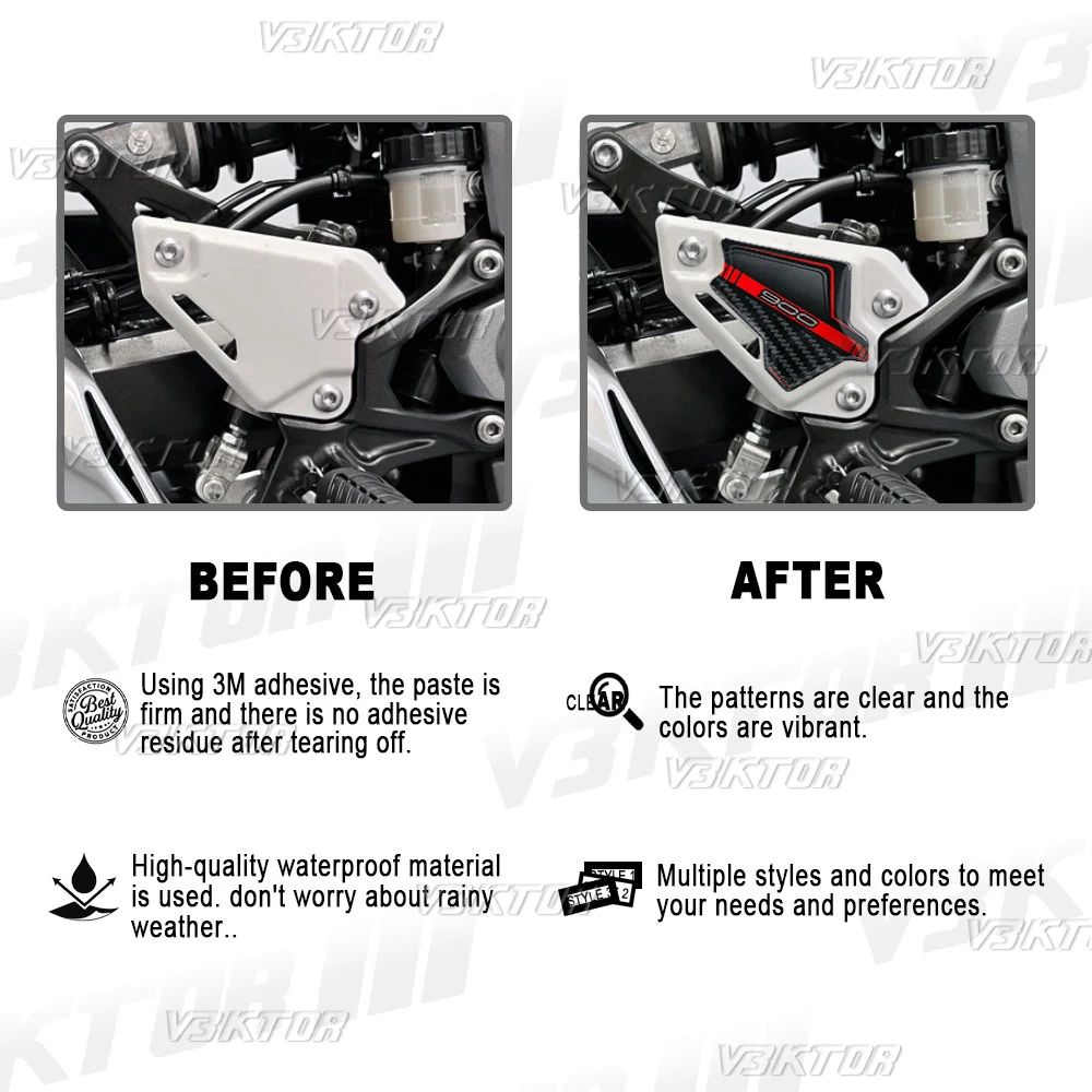 For Kawasaki Z900 Z 900 2020-2024 2023 2022 2021 3D Resin Motorcycle Guards Beat Heel Sticker Protection Heel Pad Decals view 5