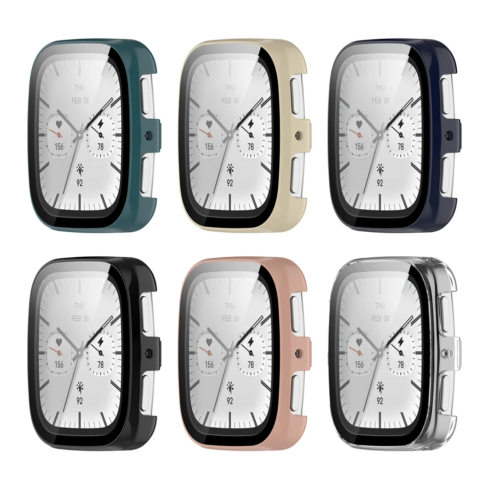 Tempered Glass+Case For Amazfit Active 2 Square Anti-scratch Film Bumper Screen Protector Cover for Amazfit Active2 square