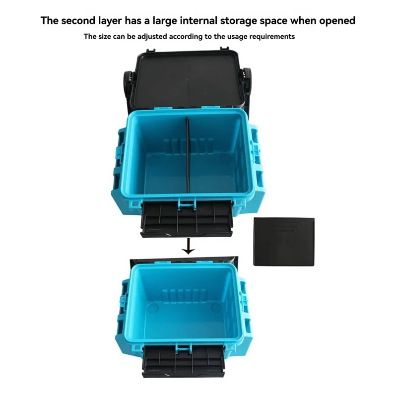 

B48B-Fishing Tackle Box Fishing Tool Box Multi-Function Thickened Fishing Rod Lure Storage Sea Accessories