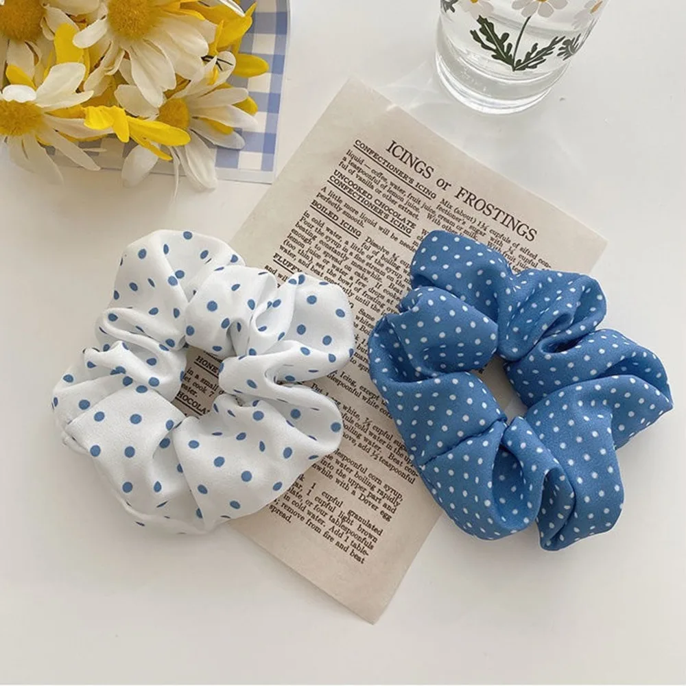 Sunny Fresh Mojito Blue Scrunchies Floral Plaid Polka Dots White Hair Ropes Ties College Young Girls Hair Accessories Headband