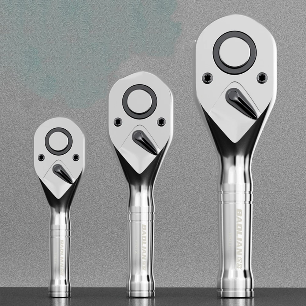 72 Teeth Mini Ratchet Wrench 1/4 3/8 1/2 Steel Portable Quick Ratchet Wrench Fly Short Handle Socket Wrench Repair Tools