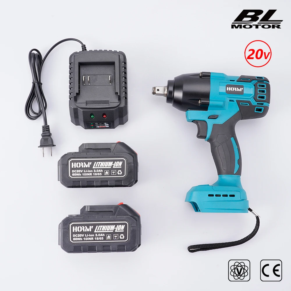 Brushless Electric Impact Wrench 600N.M Hand Drill Installation Rechargeable Adjust Three Speed For Car Truck Repair Power Tool