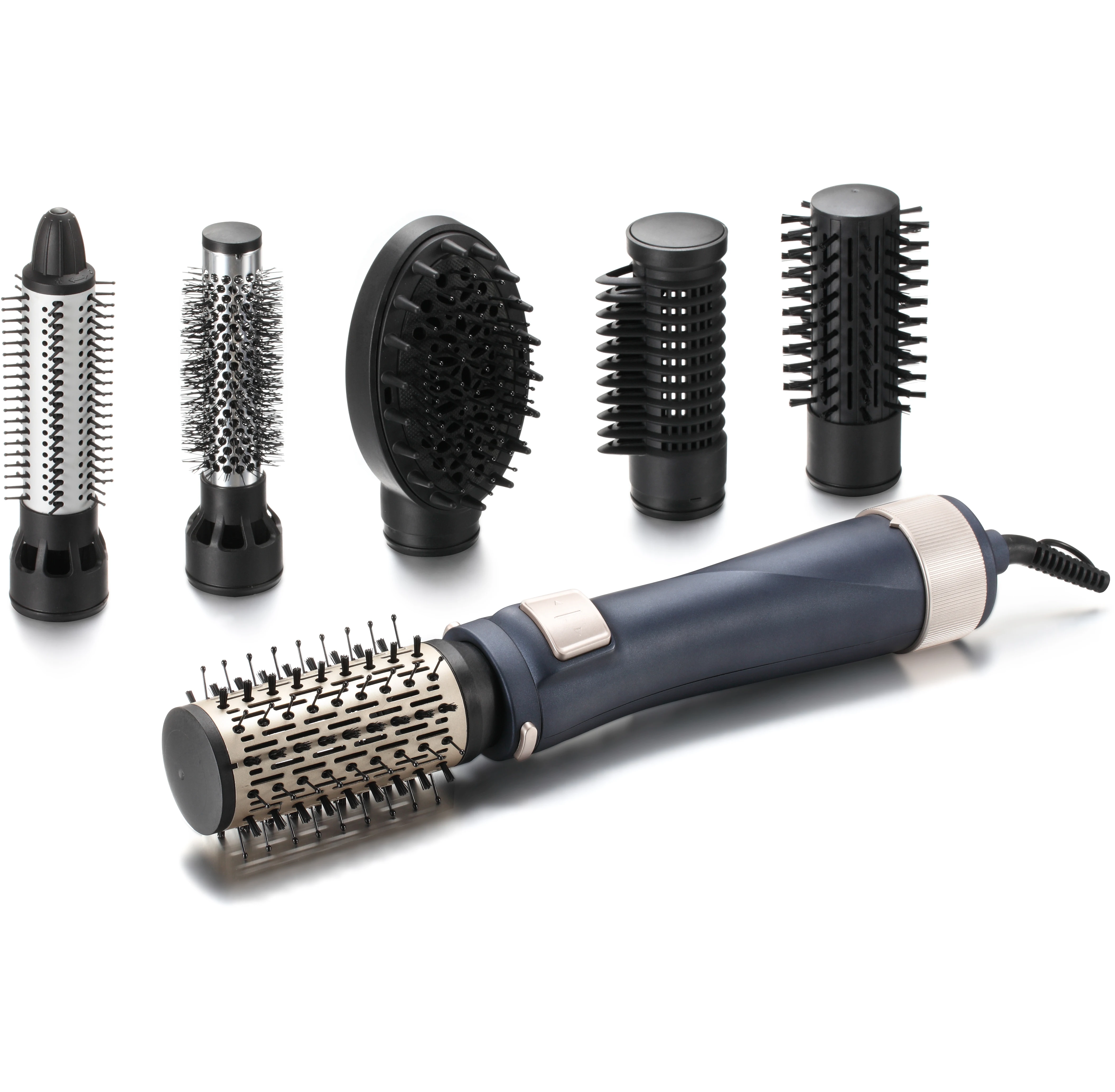 

Electric Automatic Rotating Hot air Hair Brush with 6 Different Accessories