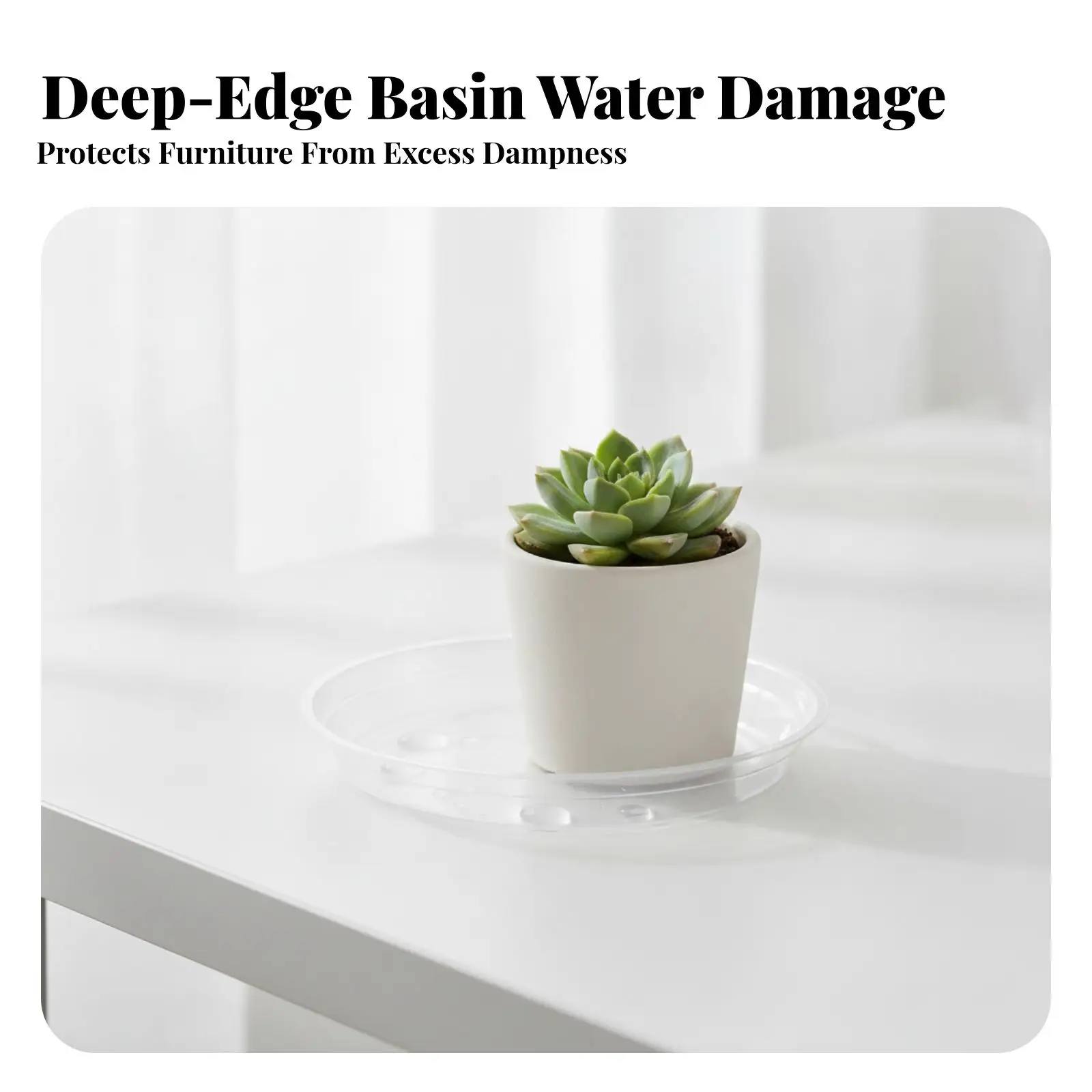 Round Clear PET Plastic Plant Saucer Tray for Flower Pots Drip Tray Water Catcher for Indoor Plants