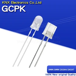 100PCS transparent LED light emitting diode blue red green white yellow purple electronic DIY KIT 2X3X4 2X5X7 3MM 5MM