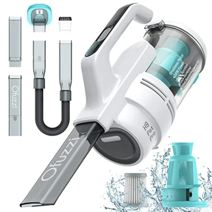 5-in-1 cordless handheld vacuum for home office pet car use, ABS plastic body, black color, 13000Pa strong suction and LED ligh