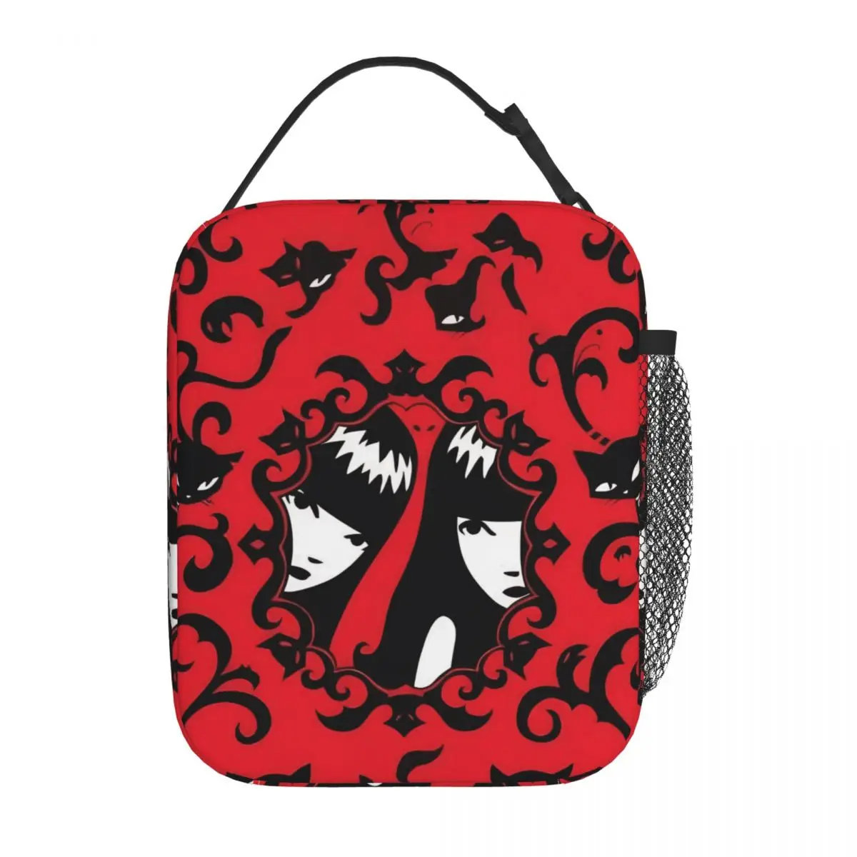 E-Emily The Strange Funny Printing Insulated Lunch Bags Large Meal Container Thermal Bag Tote Lunch Box Beach Picnic Men Women