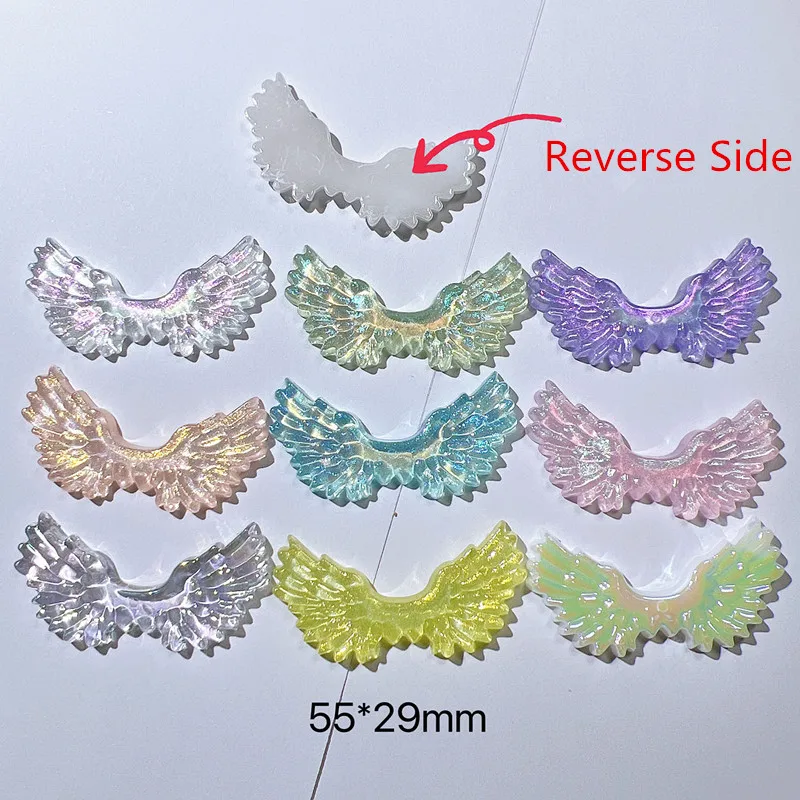 10Pcs Kawaii Cartoon Angel wings Resin DIY Shoes Hat Icebox Barrette Mobile Phone Case Scrapbook Cream Glue Flat Back Resin