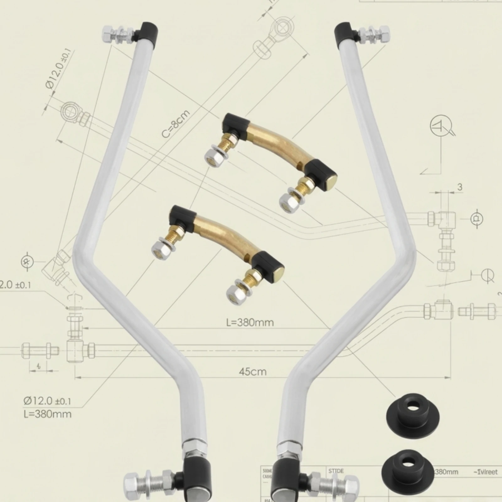 

Steering Linkage Rod and Bushing Kit Tie Rod Kit OEM Specifications Metal Connecting Rods for 532436884 532436885