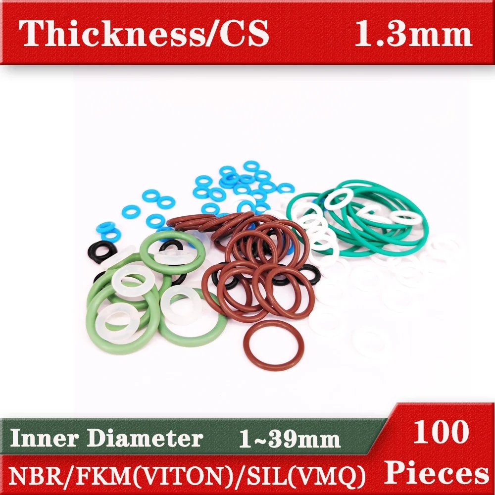 1.3mm Cross section  o rings  silicone ring NBR70 VITON Rubber orings gaskets Inner diameter 1-39mm  oring kit sheet gaskets