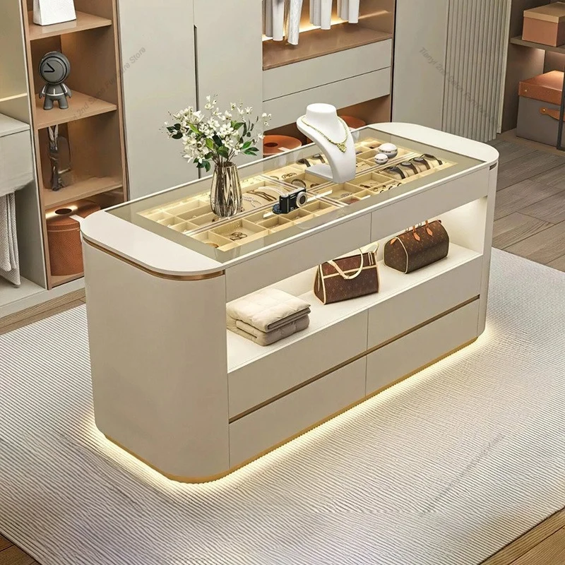 Nordic Luxury Walk in Closet Island Modern Solid Wood Storage Drawer Bedroom Storage Cabinet Paint Finish Home Furniture FYMS