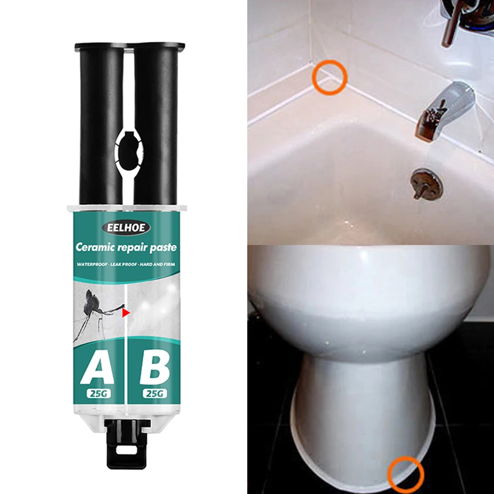 Ceramic Tile Repair Paste Waterproof Bathroom Tub Floor Ceramic Crack Adhesive AB Glue Kit Accessories For Crack Ceramic Bath