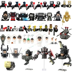 MOC Ski Toilet Building Blocks G-toilet Titan Clock TV Camera Speaker Scientist Plunger Man Figures Bricks Dolls Toys