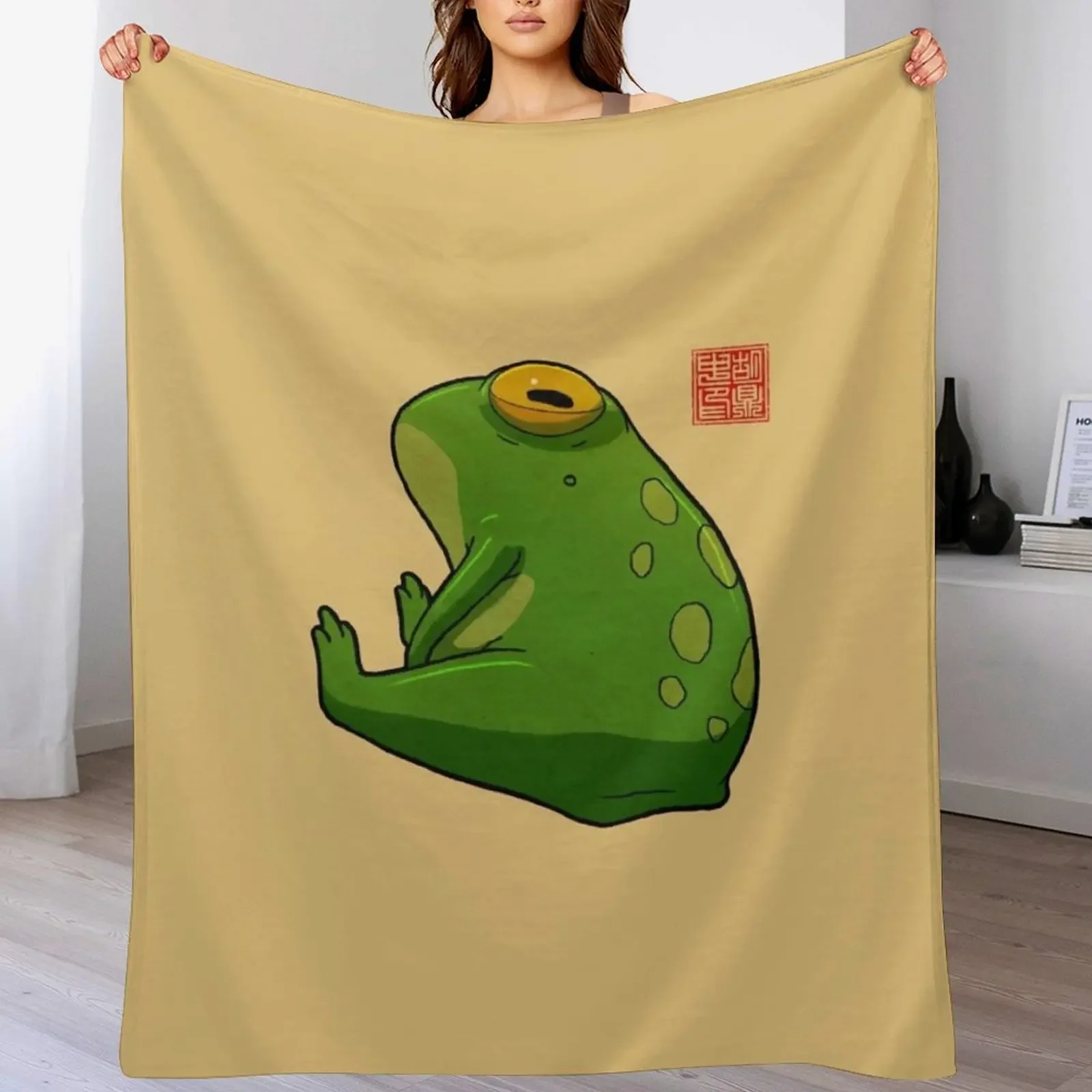 Grumpy Frog Throw Blanket Fluffy Cozy Throw Blanket for Home Decor