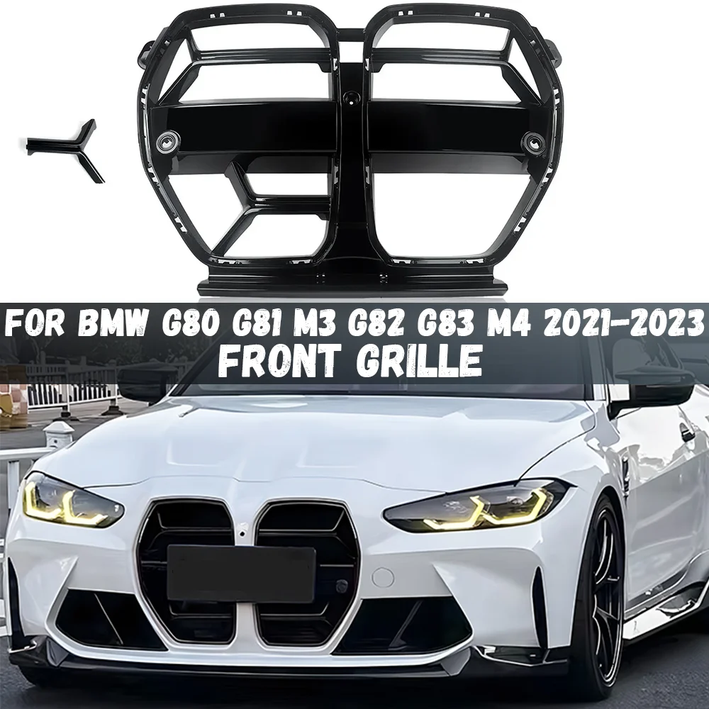 

Front Bumper Grill For BMW G80 G81 M3 G82 G83 M4 2021 2022 2023 Glossy Black Front Kidney Grille Hood Grill ACC