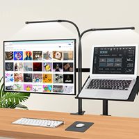 Dual-head Desk Lamp Clip-on Study Eye-Care Desk Lamp 3-6-12 Hour Timer Function Reading Lamp 3 Lighting Modes 5 Brightness Level