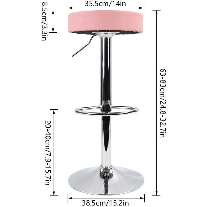 KKTONER okrągły stołek barowy ze skóry PU z podnóżkiem regulowana wysokość obrotowe krzesło pubowe strona główna kuchnia stołki barowe stołek bez pleców
