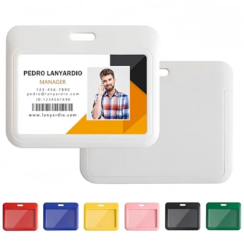 1 Pcs Sliding ID Badge Holder with Clear Window,ID Card Protector for Office,School,Great Gift for Women,Staff,Student