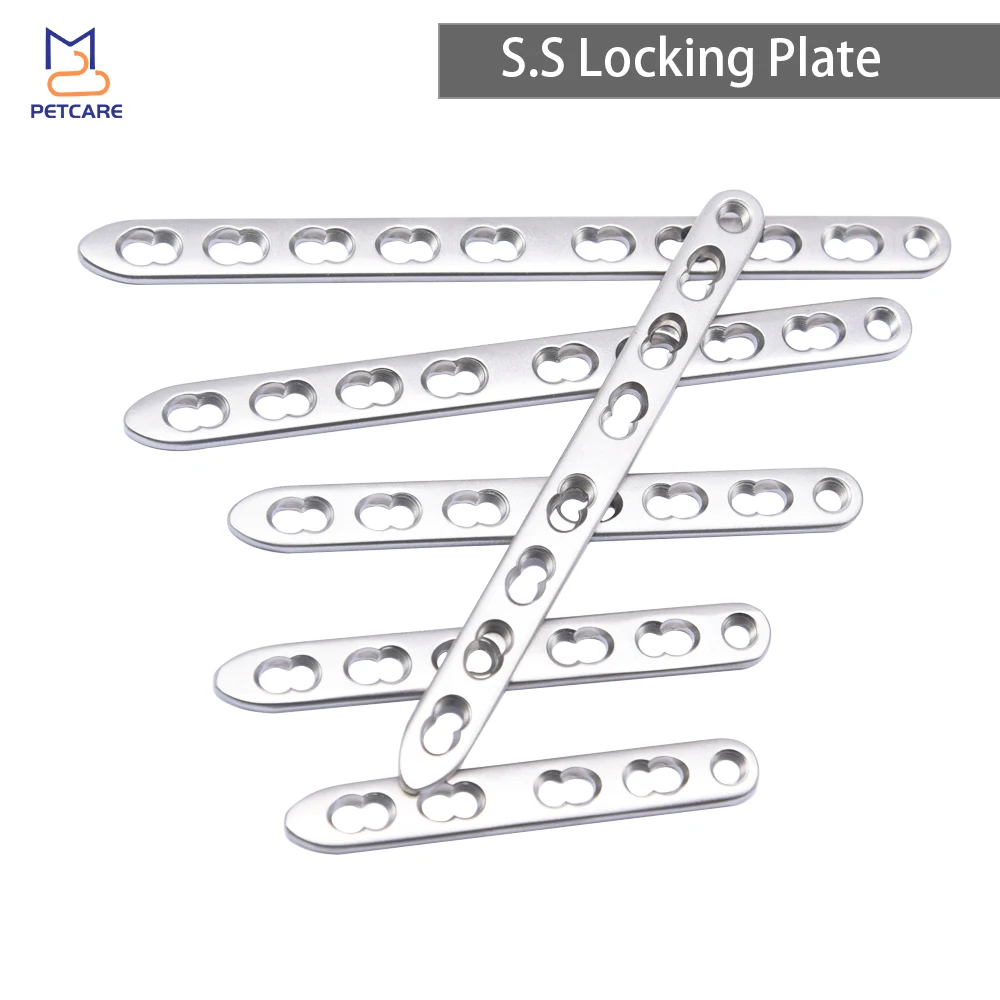 

2.0mm Stainless Steel Straight Locking Plate for Veterinary, Orthopedic Surgery, Implant Instruments, Surgical Tools, 1Pc