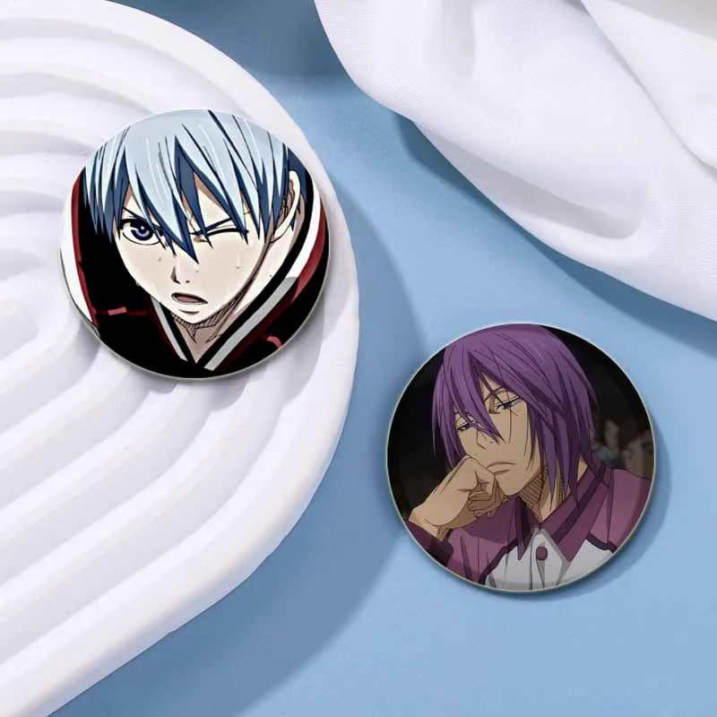 58/44/32mm Anime Kuroko's Basketball Creative DIY Badge Tinplate Plastic Pin Button Brooch for Backpack Accessories Jewelry Gift - Image 3