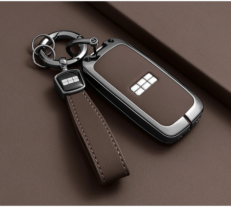Auto Zink-legierung Leder Schlüssel Fall Abdeckung Für Geely Galaxy EX5 E5 L6 L7 EMI NO.1 Proton e.MAS 7 5 E8 Starry 8 Smart Fob Schlüssel Kette – Detail 6