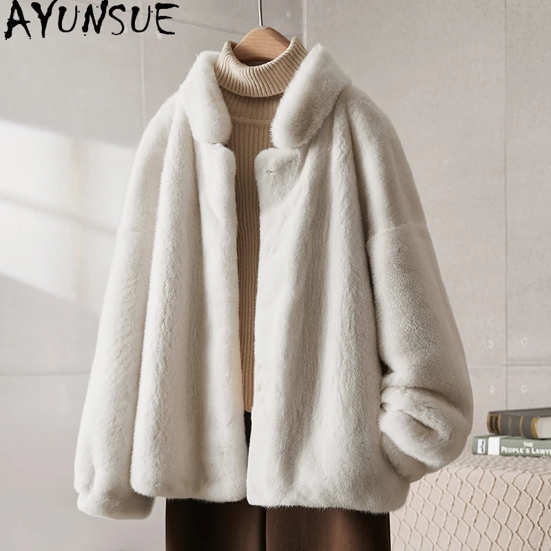 

AYUNSUE Winter Whole Mink Real Fur Jackets for Woman Clothing High Quality Natural Mink Fur Jacket Woman Clothes Шуба Женская
