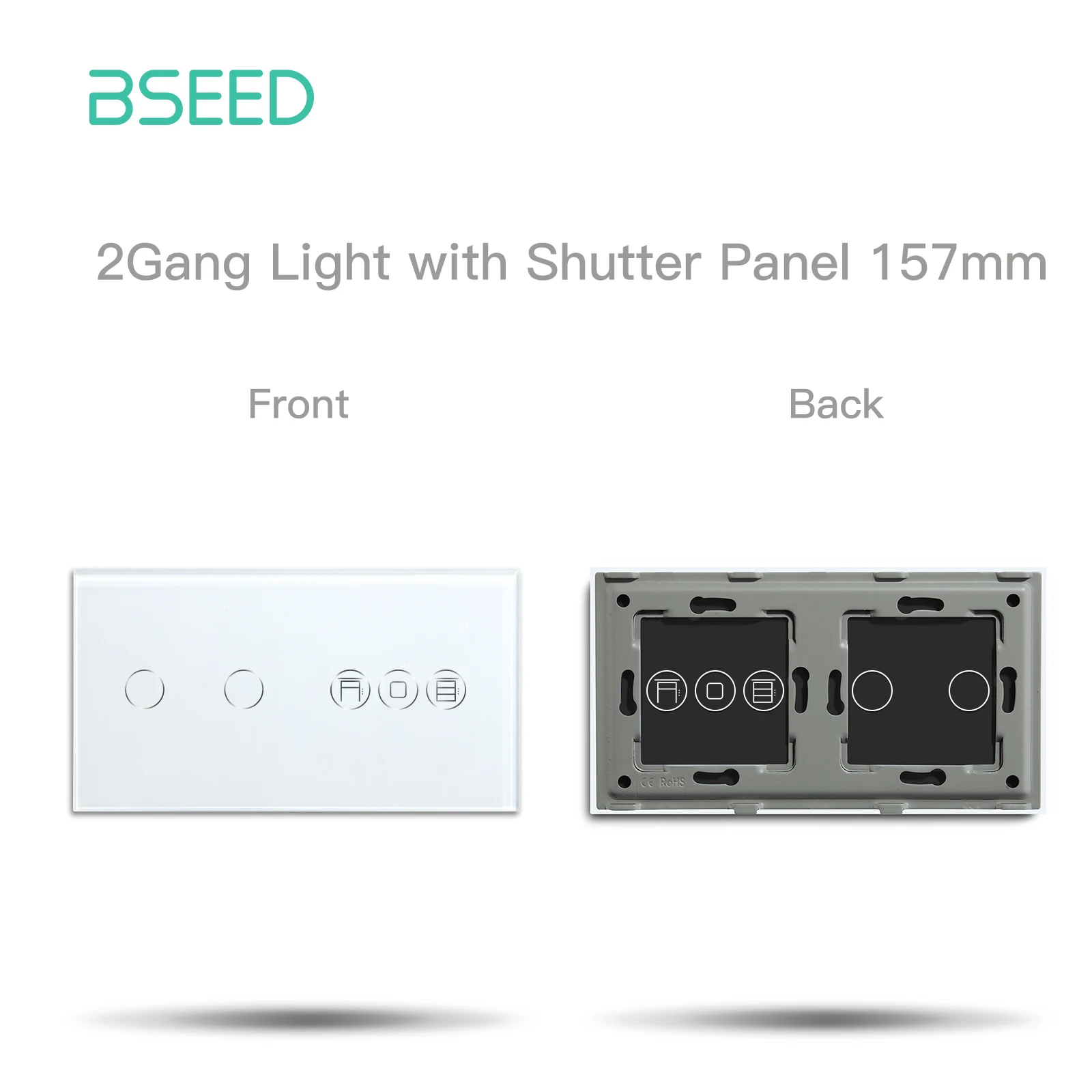 BSEED Zigbee Smart Jalousien Rollladen Schalter 1/2/3Gang Smart Licht Schalter Funktion Teile Glas Panel DIY freie Kombination 7