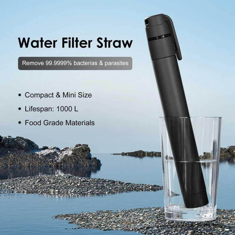 Water Filter Straw Outdoors Small Water Filtering Tool Portable Water Purifier Straws For Camping Hiking Traveling Emergency - view 6