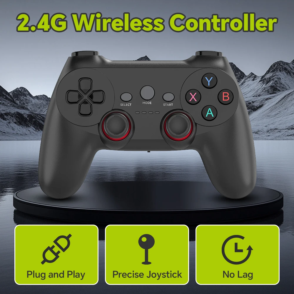 New 2.4G Wireless Controller for Windows PC/Laptop/PS3/Android TV/Phone/Retro Game Consoles White/Black Stable Connection No Lag